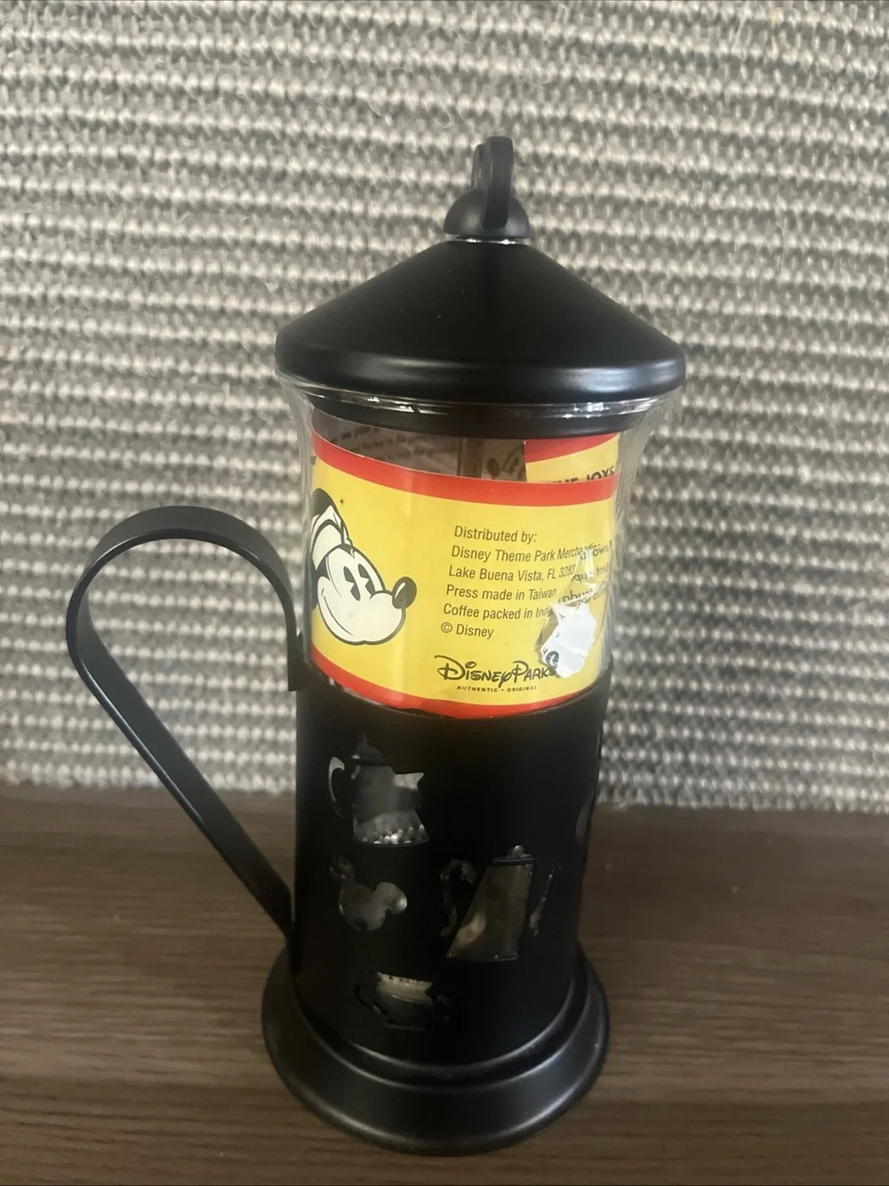 Disney Black French Press with Character Cutouts